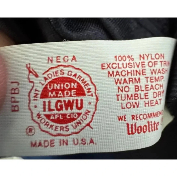 VTG Lily of France ROSA PULEO SZULE size medium black long nightgown Union Label - Picture 8 of 9